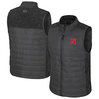 Men's Colosseum Charcoal Nebraska Huskers Nightman Full-Zip Puffer Vest