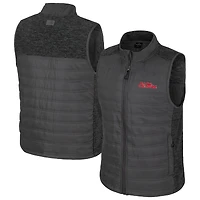 Men's Colosseum Charcoal Ole Miss Rebels Nightman Full-Zip Puffer Vest