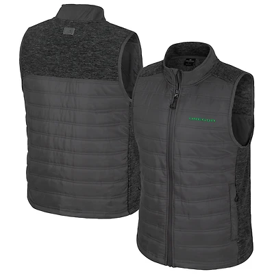 Men's Colosseum Charcoal Oregon Ducks Nightman Full-Zip Puffer Vest