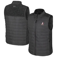 Men's Colosseum Charcoal Florida State Seminoles Nightman Full-Zip Puffer Vest