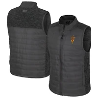 Men's Colosseum Charcoal Arizona State Sun Devils Nightman Full-Zip Puffer Vest