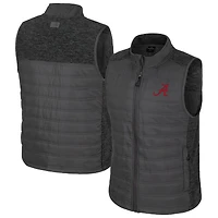 Men's Colosseum Charcoal Alabama Crimson Tide Nightman Full-Zip Puffer Vest