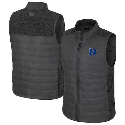Men's Colosseum Charcoal Duke Blue Devils Nightman Full-Zip Puffer Vest