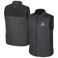 Men's Colosseum Charcoal Arizona Wildcats Nightman Full-Zip Puffer Vest