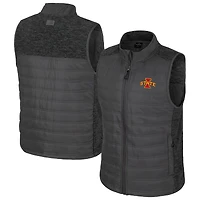Men's Colosseum Charcoal Iowa State Cyclones Nightman Full-Zip Puffer Vest