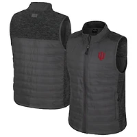 Men's Colosseum Charcoal Indiana Hoosiers Nightman Full-Zip Puffer Vest