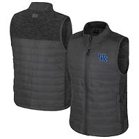 Men's Colosseum Charcoal Kentucky Wildcats Nightman Full-Zip Puffer Vest