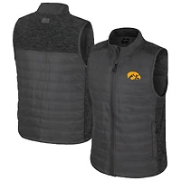 Men's Colosseum Charcoal Iowa Hawkeyes Nightman Full-Zip Puffer Vest