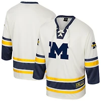 Men's Colosseum Cream Michigan Wolverines Puck Proud Fashion Hockey Jersey