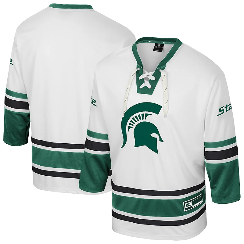 Men's Colosseum Cream Michigan State Spartans Puck Proud Fashion Hockey Jersey