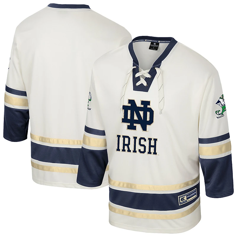 Men's Colosseum Cream Notre Dame Fighting Irish Puck Proud Fashion Hockey Jersey