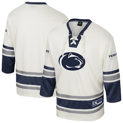 Men's Colosseum Cream Penn State Nittany Lions Puck Proud Fashion Hockey Jersey