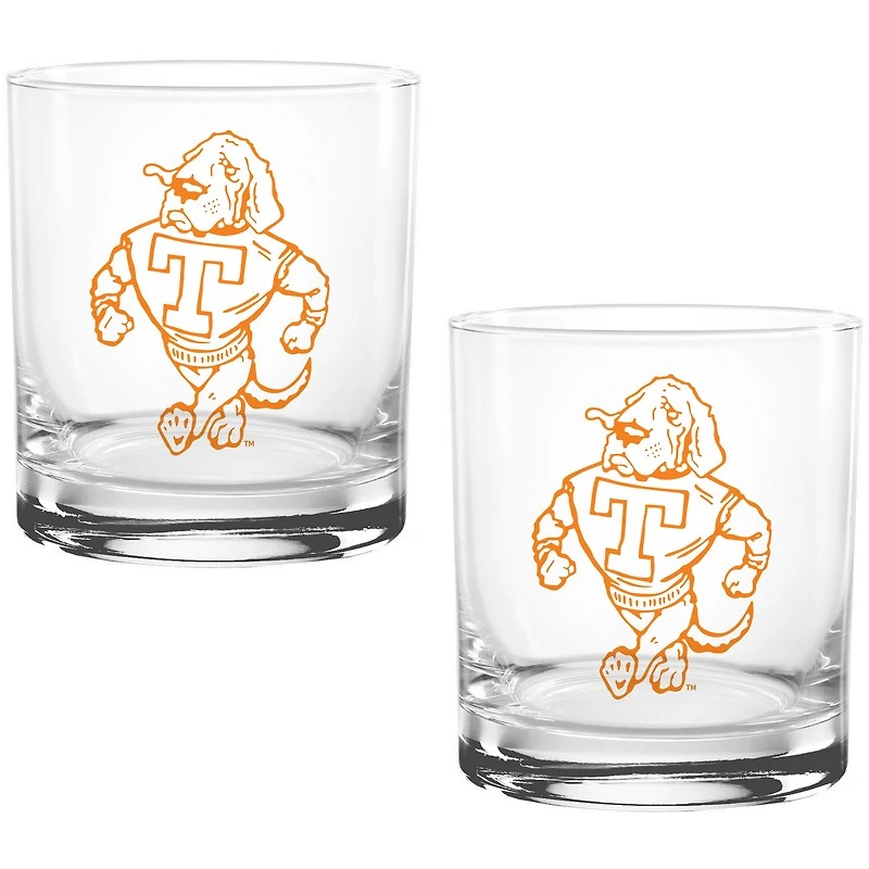 Tennessee Volunteers Two Pack 14oz. Vault Sketch Rocks Glass Set