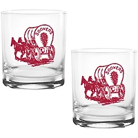 Oklahoma Sooners Vintage Sketch 14oz 2-Pack Glass Set