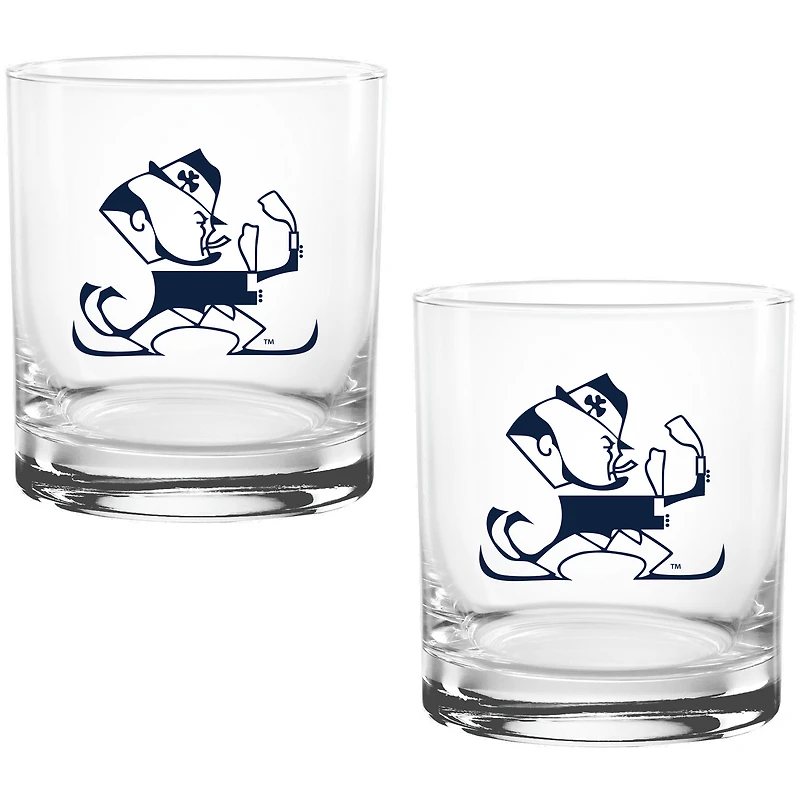 Notre Dame Fighting Irish Vintage Sketch 14oz 2-Pack Glass Set