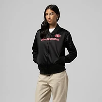 Women's Mitchell & Ness  Black San Francisco 49ers Full-Snap Satin Jacket
