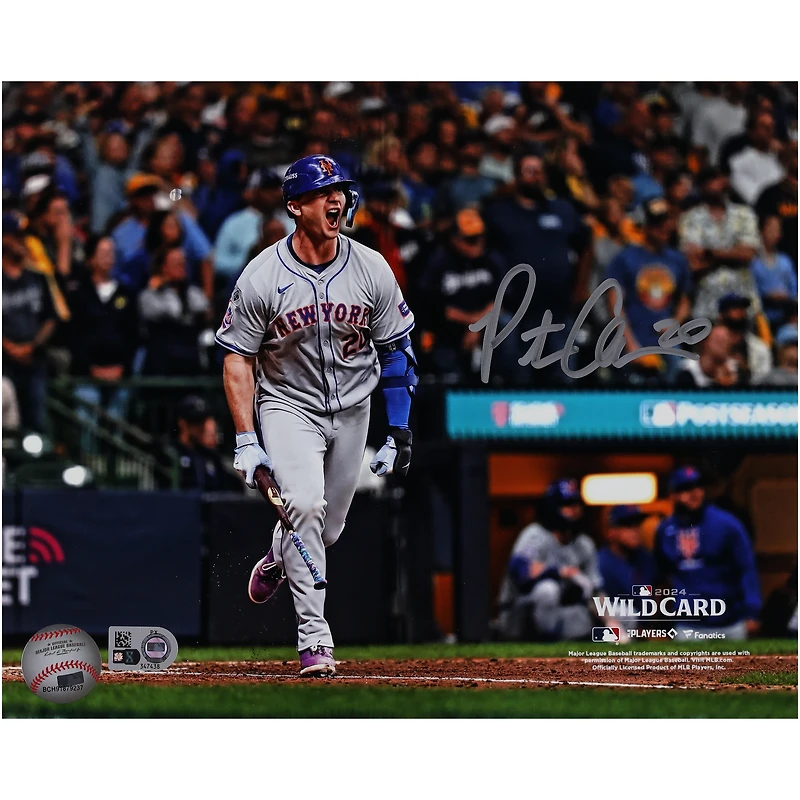 Pete Alonso New York Mets Autographed 8" x 10" 2024 NL Wild Card Home Run Photograph