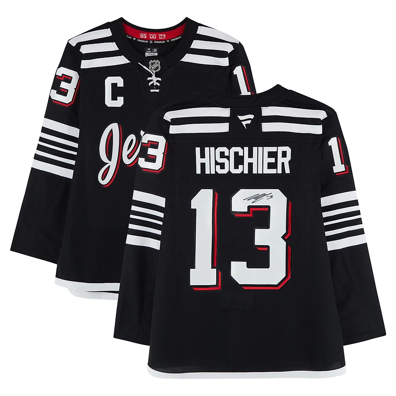 Nico Hischier New Jersey Devils Autographed Black Alternate Fanatics Premium Jersey
