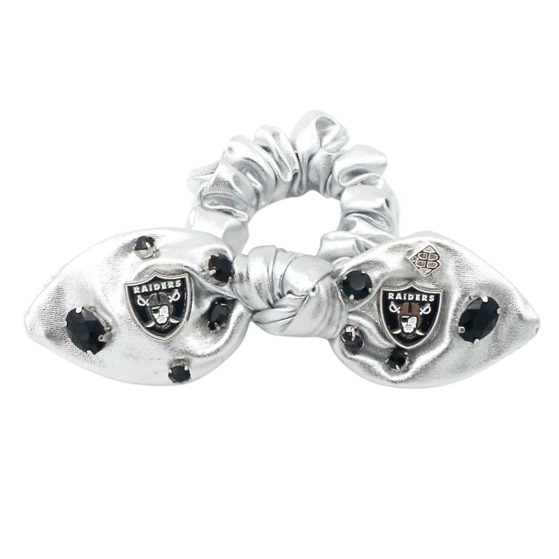 Brianna Cannon  Las Vegas Raiders Logo Bow Scrunchie