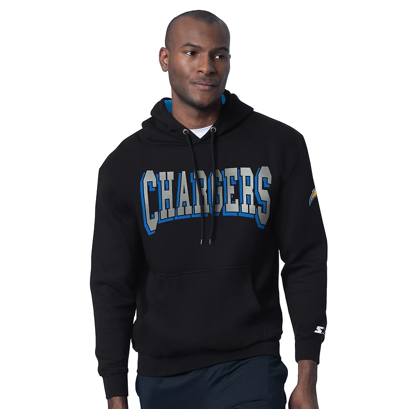 Men's Starter Black Los Angeles Chargers Thursday Night Gridiron Hoodie