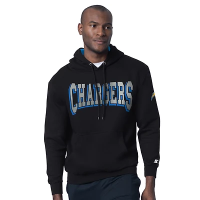 Men's Starter Black Los Angeles Chargers Thursday Night Gridiron Hoodie