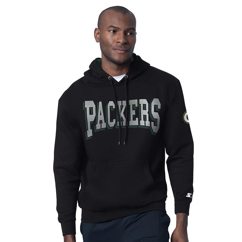 Men's Starter Black Green Bay Packers Thursday Night Gridiron Hoodie