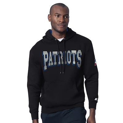 Men's Starter Black New England Patriots Thursday Night Gridiron Hoodie with Vintage Logo