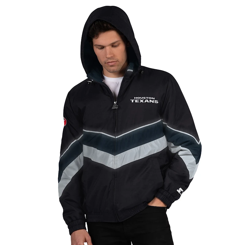 Men's Starter Black/Navy Houston Texans Thursday Night Gridiron Full-Zip Jacket