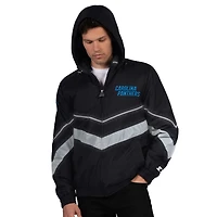 Men's Starter Black/Blue Carolina Panthers Thursday Night Gridiron Full-Zip Jacket