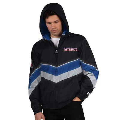 Men's Starter Black New England Patriots Thursday Night Gridiron Vintage Logo Full-Zip Hoodie