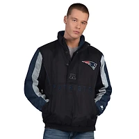 Men's Starter  Black New England Patriots Thursday Night Gridiron Half-Zip Jacket