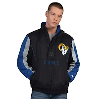 Men's Starter  Black Los Angeles Rams Thursday Night Gridiron Half-Zip Jacket