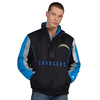 Men's Starter  Black Los Angeles Chargers Thursday Night Gridiron Half-Zip Jacket