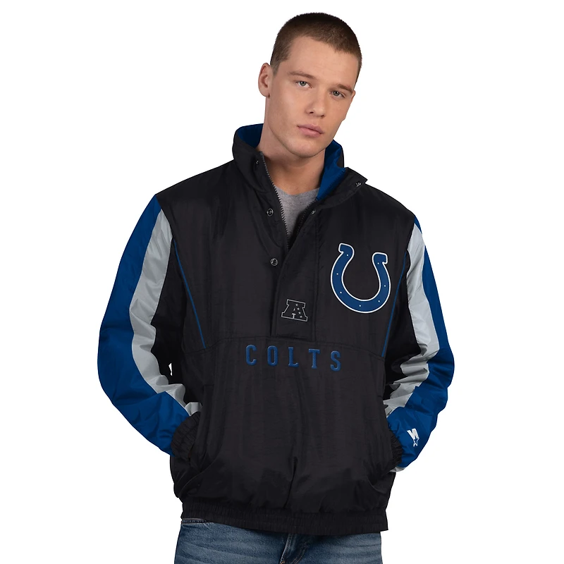 Men's Starter Black Indianapolis Colts Thursday Night Gridiron Half-Zip Jacket