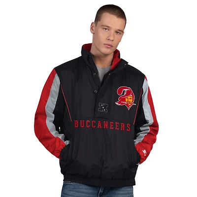 Men's Starter Black Tampa Bay Buccaneers Thursday Night Gridiron Half-Zip Jacket