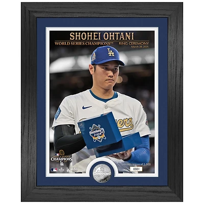 Highland Mint Shohei Ohtani Los Angeles Dodgers 2024 World Series Champions Ring Ceremony 13" x 16" Silver Coin Photo Mint