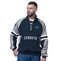 Men's Starter Navy Dallas Cowboys Prospect Half-Zip Pullover