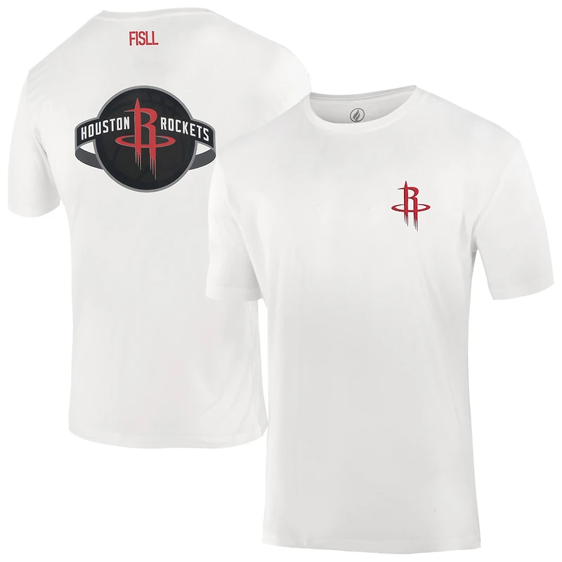 Unisex FISLL  White Houston Rockets Burst Logo T-Shirt