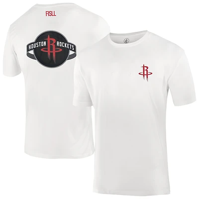 Unisex FISLL  White Houston Rockets Burst Logo T-Shirt