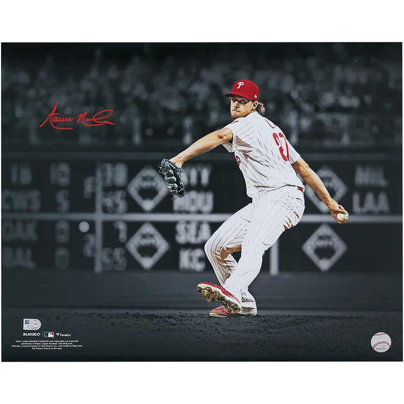 Aaron Nola Philadelphia Phillies Autographed 16" x 20" Pitching Spotlight Photograph