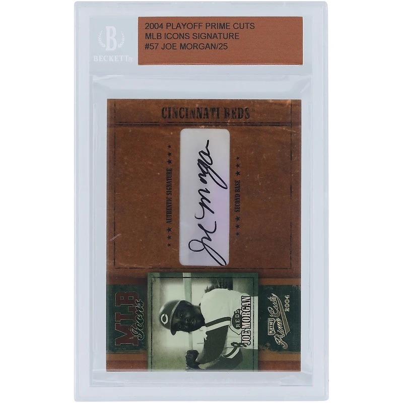Joe Morgan Cincinnati Reds Autographed 2004 Playoff Prime Cuts #MLB-57 #13/25 Card