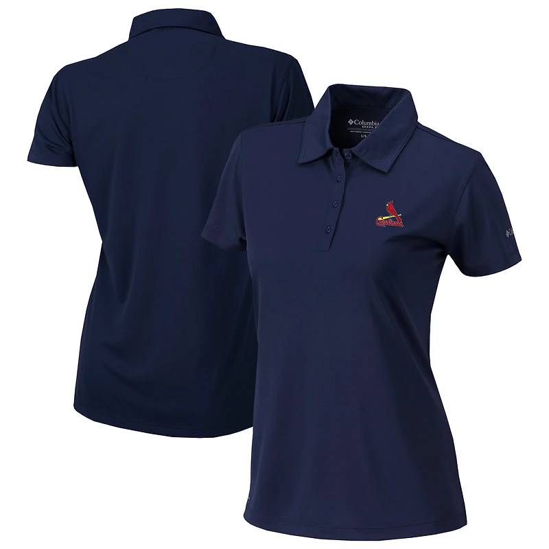 Women's Columbia Navy St. Louis Cardinals Omni-Wick Birdie Polo