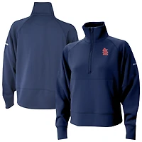 Women's Columbia Navy St. Louis Cardinals Wickhams Hills Raglan Omni-Wick Quarter-Zip Pullover