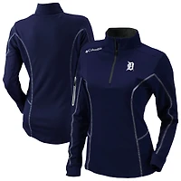 Women's Columbia Navy Detroit Tigers Shotgun Quarter-Zip Top