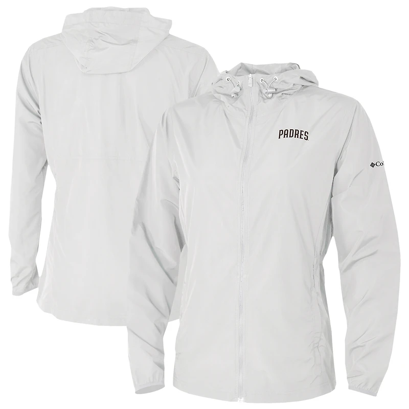 Women's Columbia White San Diego Padres The Prodigy Full-Zip Windbreaker