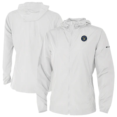 Women's Columbia White Milwaukee Brewers The Prodigy Full-Zip Windbreaker