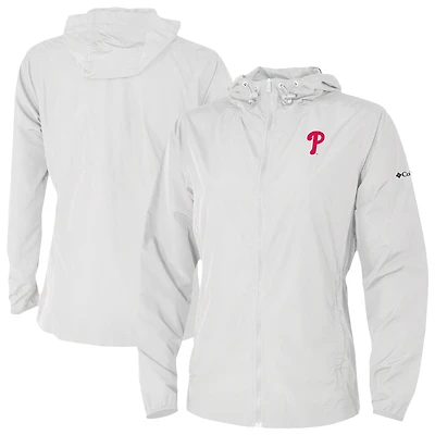 Women's Columbia White Philadelphia Phillies The Prodigy Full-Zip Windbreaker