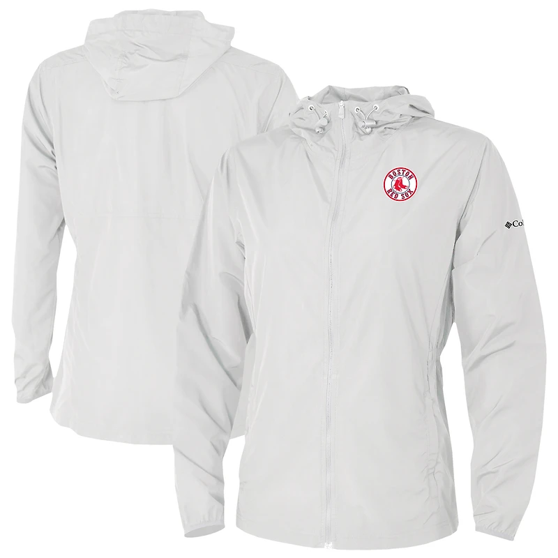 Women's Columbia White Boston Red Sox The Prodigy Full-Zip Windbreaker