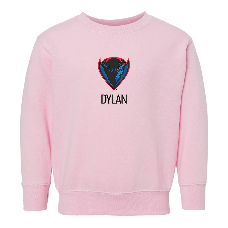 Toddler Chad & Jake DePaul Blue Demons Logo Personalized Pullover Sweatshirt