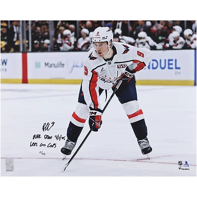 Ryan Leonard Washington Capitals Autographed 16" x 20" NHL Debut Photograph with Multiple Inscriptions